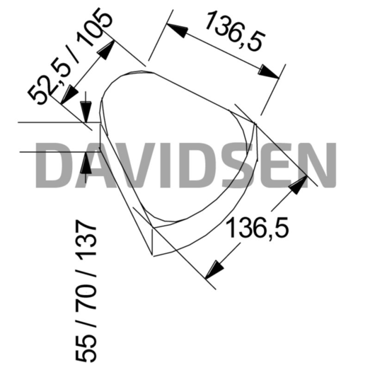 5 cm grå hjertingsten flexline STOR 14x14/10,5 cm