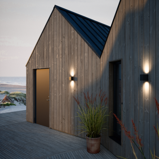 Nordlux Canto Kubi 2 udendørs væglampe Seaside sort 2x6W LED