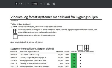 positivliste vinduer