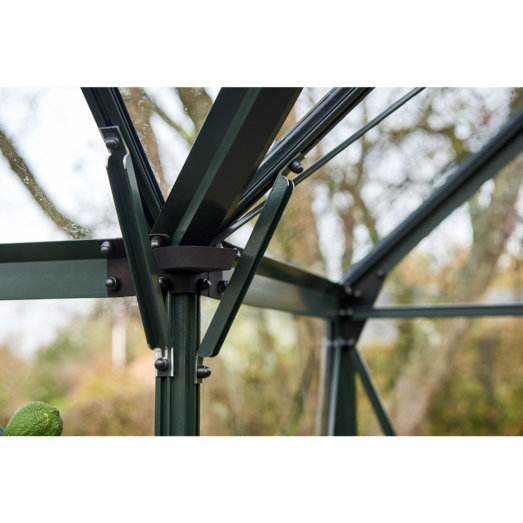 Halls Garden Room drivhus grøn med hærdet glas, inkl. sokkel 12,9 m²