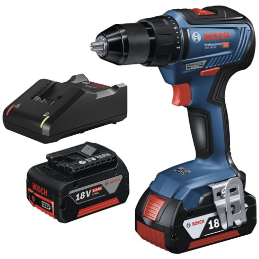 Bosch GSR 18V-55 akku bore-skruemaskine 2 x 5,0 Ah i L-BOXX