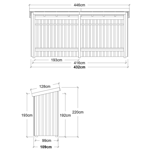 Plus Nordic Multi havehus 4,7 m² 2 moduler med åben front