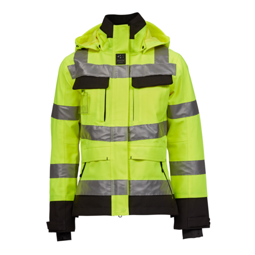 Ocean Åbo Stretch vandtæt arbejdsjakke dame hi-vis gul/sort