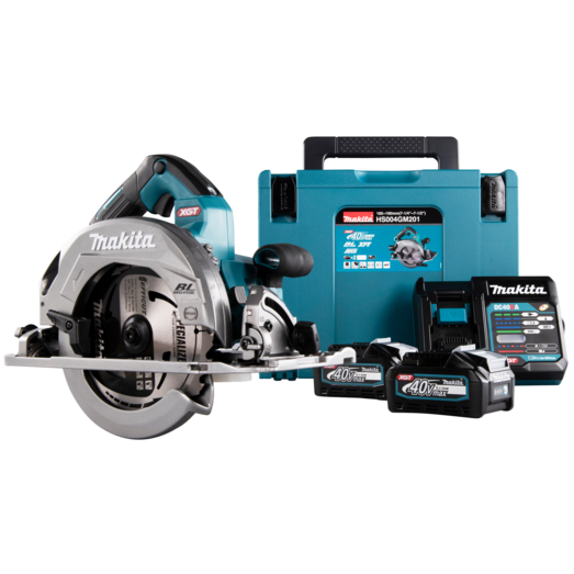 Makita HS004GM201 rundsav 185/190 XGT 40V inkl. 2 batterier og lader