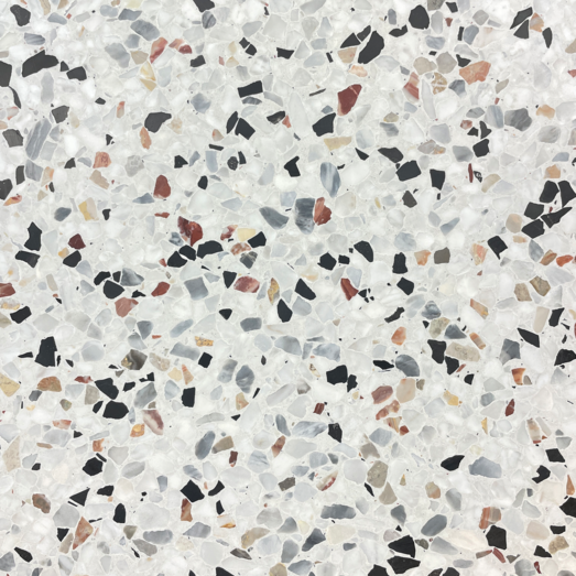 Terrazzo flise skagen slebet overflade uden fas 40x40x1,5 cm