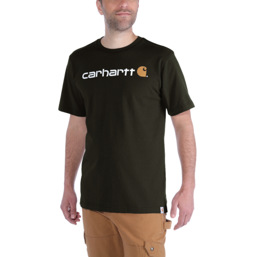 Carhatt core logo t-shirt peat/mørkegrøn