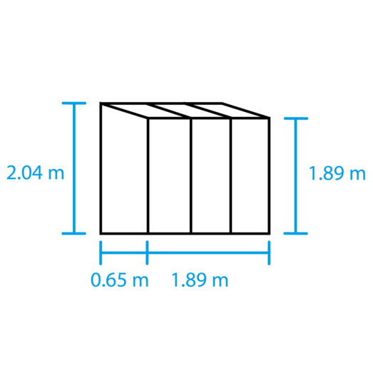 Halls Qube Lean-To 26 vægdrivhus sort med hærdet glas 1,2 m²