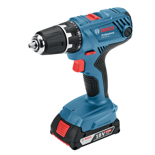 Bosch GSR 18V-21 bore/skruemaskine 2x2,0 Ah akku i L-BOXX