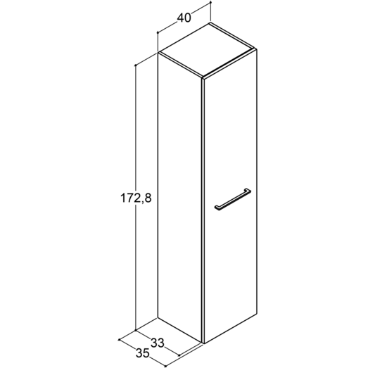 Scanbad Multo+ højskab 175x40x35 mat grå