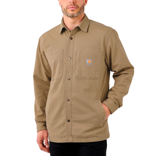 Carhartt Canvas fleece foret skjortejakke Dark khaki