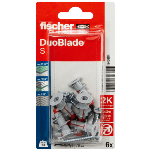 Fischer Gipspladeplug DuoBlade S K NV med skrue 6 stk