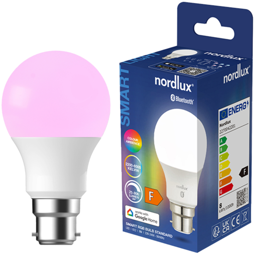 Nordlux smart pære colour LED B22 A60 8W RGB 3 pak