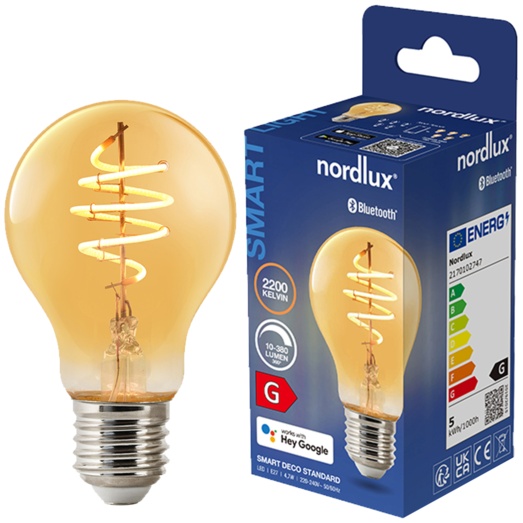 Nordlux smart pære LED E27 A60 4,7W ravfarvet