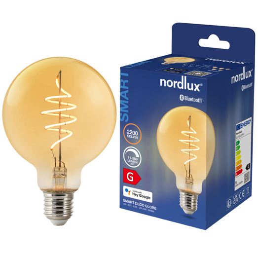 Nordlux smart pære LED E27 G95 4,7W ravfarvet