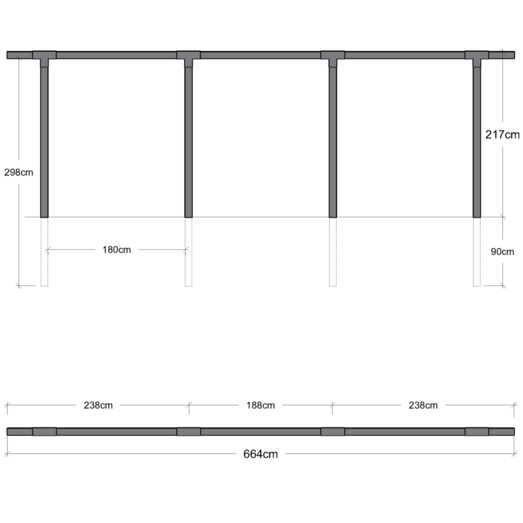 Plus pergola - 3 moduler sort