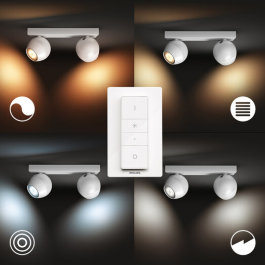 Philips Hue Buckram dobbelt spot GU10 LED