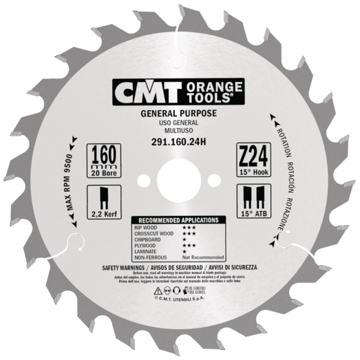 CMT savklinge 160x2,2x20 mm. Z24W