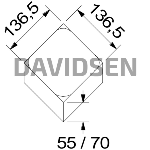 5 cm koks hjertingsten 2/3 sten 14x14x5 cm 51 stk/m²