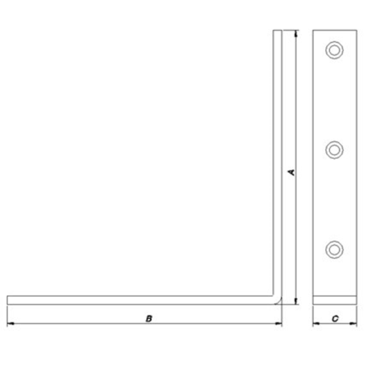 PN vinkelbeslag 158x158x26x5,0 mm. elforzinket