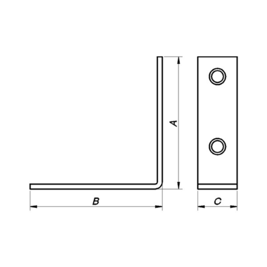 PN vinkelbeslag 67x67x20x2,5 mm. elforzinket