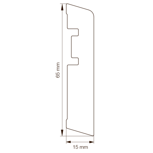 Primo Easy fodliste off-white - 15x65x3100 mm