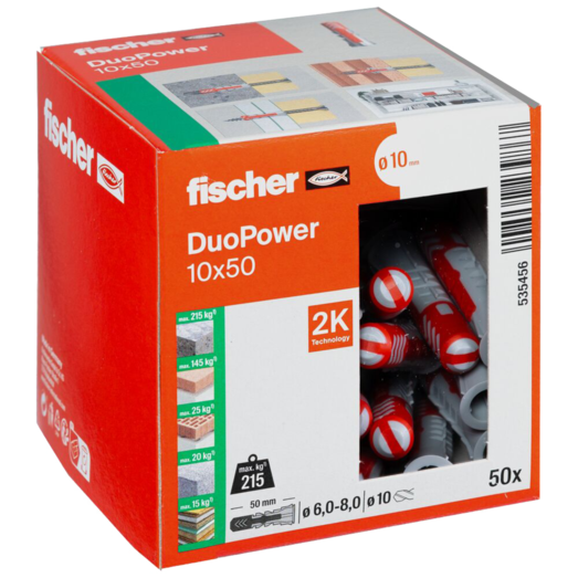 Fischer universaldybel duopower 10x50 DIY 50 stk