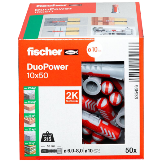 Fischer universaldybel duopower 10x50 DIY 50 stk