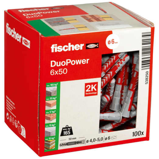 Fischer universaldybel duopower 6x50 DIY 100 stk