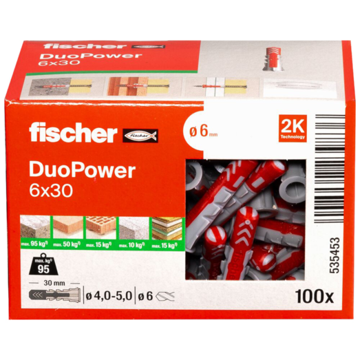 Fischer universaldybel duopower 6x30 DIY 100 stk