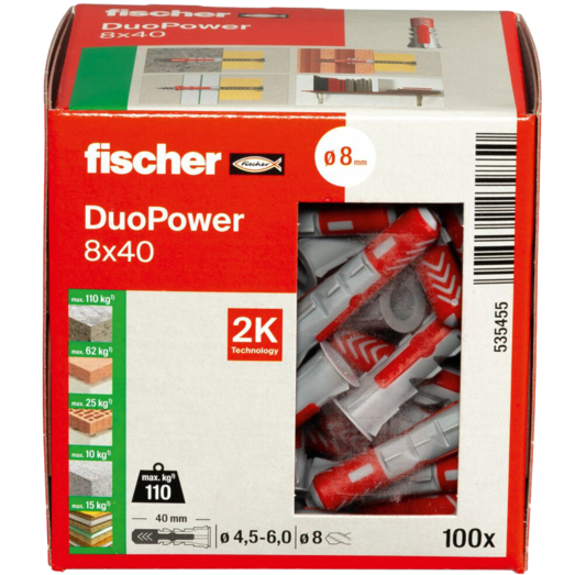 Fischer universaldybel duopower 8x40 DIY 100 stk