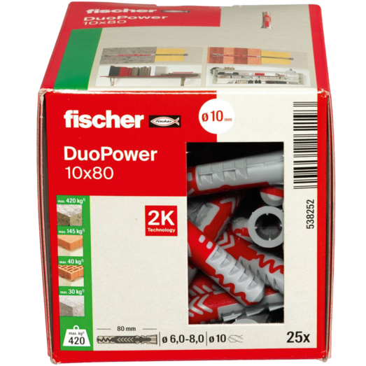 Fischer duopower 10x80 DIY 25 stk.