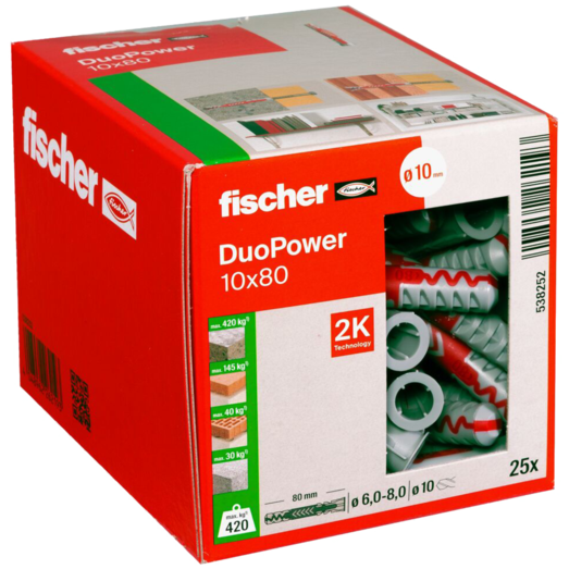 Fischer duopower 10x80 DIY 25 stk.