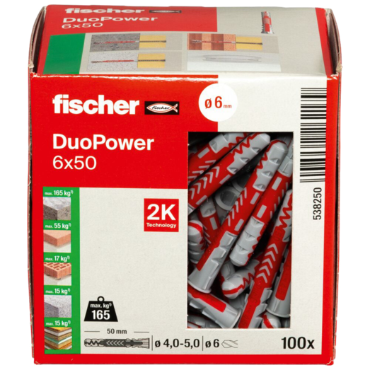 Fischer universaldybel duopower 6x50 DIY 100 stk