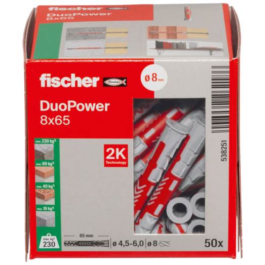 Fischer duopower 8x65 DIY 50 stk.