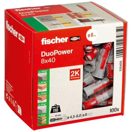 Fischer universaldybel duopower 8x40 DIY 100 stk