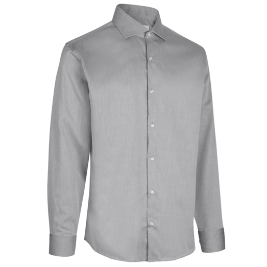 ID Seven Seas Fine Twill modern fit skjorte herre silver grey