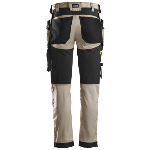 Snickers Allroundwork arbejdsbukser med hylsterlommer stretch khaki/sort