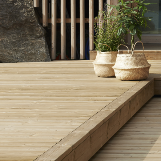 Thermowood terrassebrædder 26 x 117 mm glat/glat