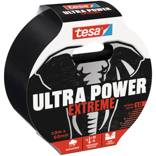 Tesa Ultra Power Extreme reparationstape 10 m x 50 mm sort