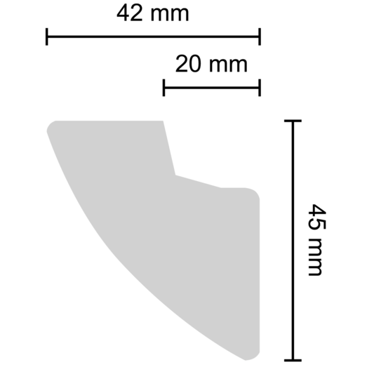 Decosa vægliste G35 til LED lys 42x45 mm 2 m