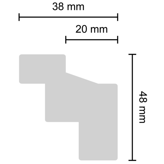 Decosa vægliste G36 til LED lys 38x48 mm 2 m