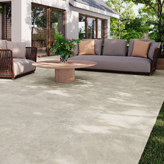 Street terrasseflise beige 60,5x60,5x2 cm