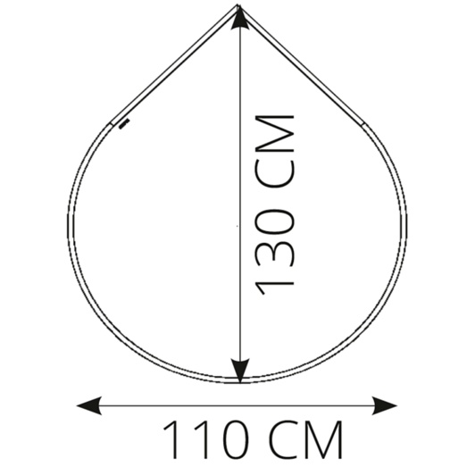 Morsø glasgulvplade dråbeformet m/logo og afrundet kant 110 x 130 cm