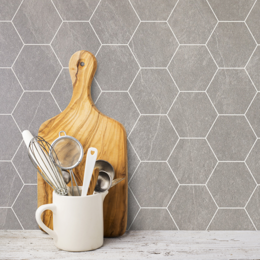 Berryalloc kitchenwall hexagon 2,2x600x1200 mm natur skifer