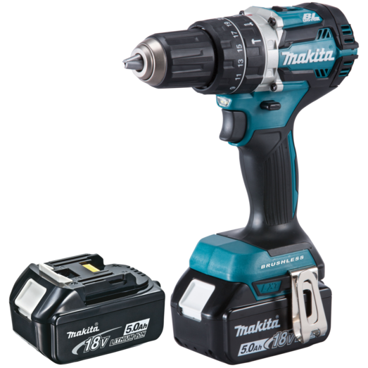 Makita DHP484RTJ 18 V LXT slagboremaskine 2x5.0 Ah batteri og lader