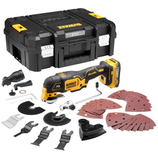 DeWALT DCS356E1T multicutter med powerstack batteripakke