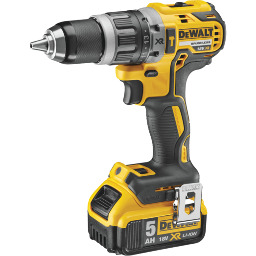 DeWALT DCD796P2 18V XR slagbore/skruemaskine 2x5,0 Ah batteri og lader