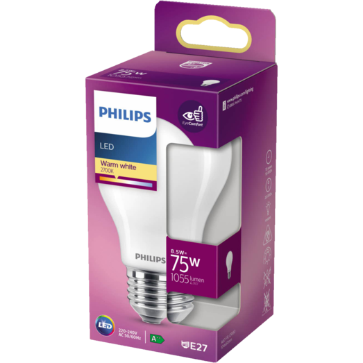 Philips Standard LED pære E27 75W 1 pack