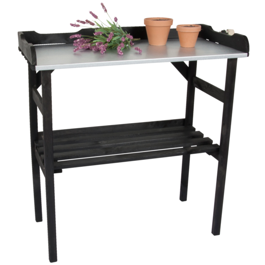 Unogarden plantebord m/metalplade sort 38x78x82 cm