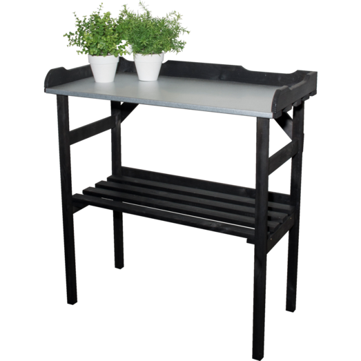 Unogarden plantebord m/metalplade sort 38x78x82 cm